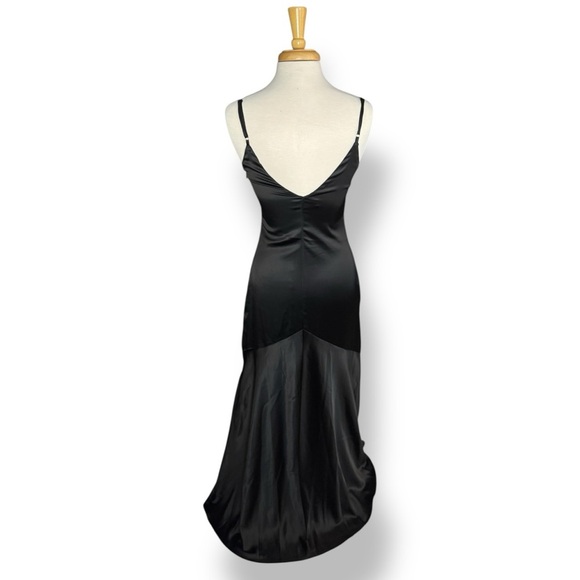 Lulu's Black Satin Maxi Dress - Picture 3 of 7